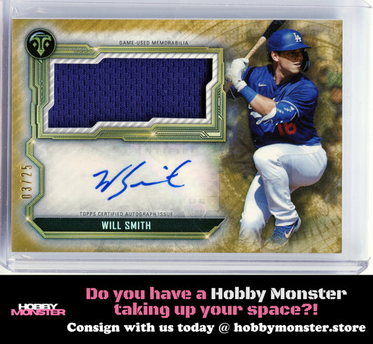 2020 Topps Triple Threads Will Smith Relic Gold Auto #/25 Los Angeles Dodgers