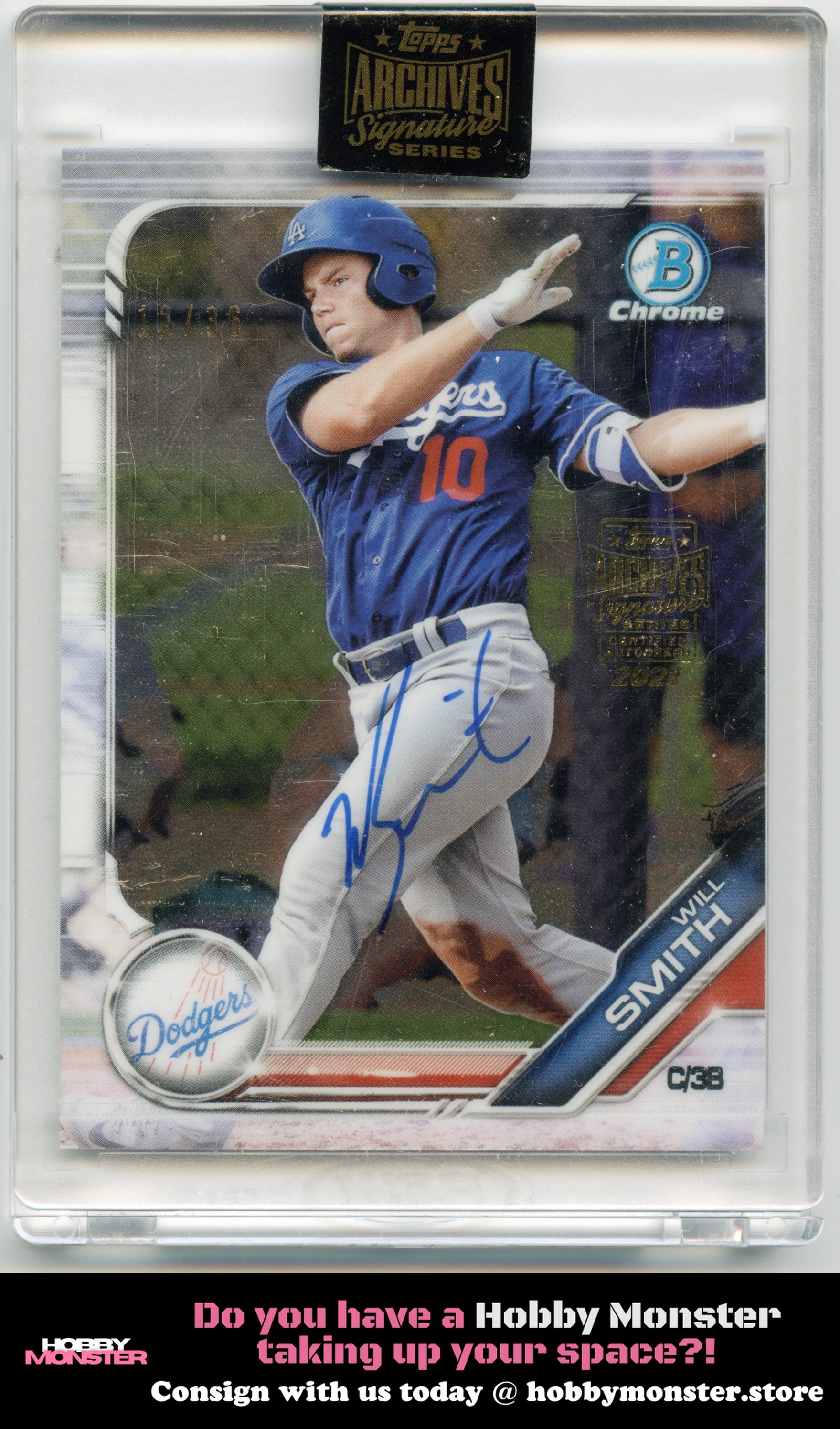 2021 Topps Archives Signature Series Will Smith 2019 Bowman Auto #/36 Dodgers