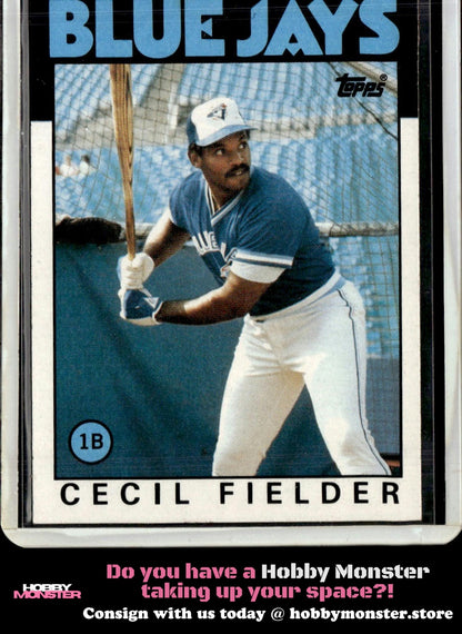1986 Topps Cecil Fielder Rookie Toronto Blue Jays