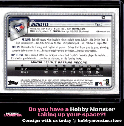 2020 Bowman Bo Bichette Rookie Toronto Blue Jays