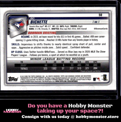 2020 Bowman Chrome Bo Bichette Rookie Toronto Blue Jays
