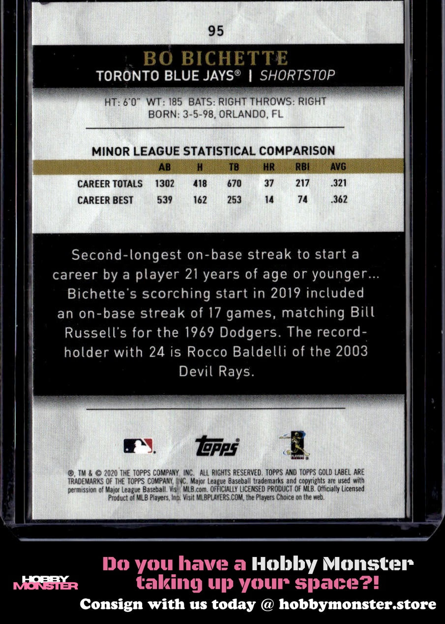 2020 Topps Gold Label Bo Bichette Rookie Toronto Blue Jays