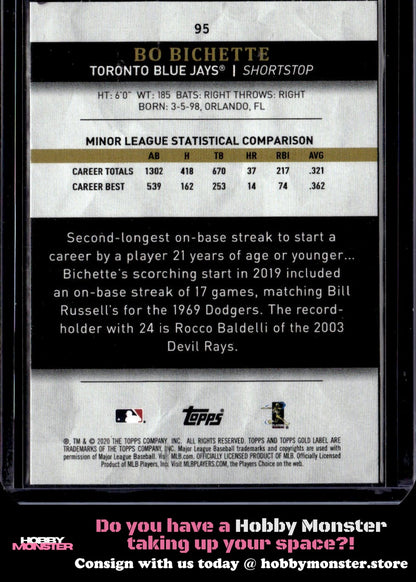 2020 Topps Gold Label Bo Bichette Rookie Toronto Blue Jays