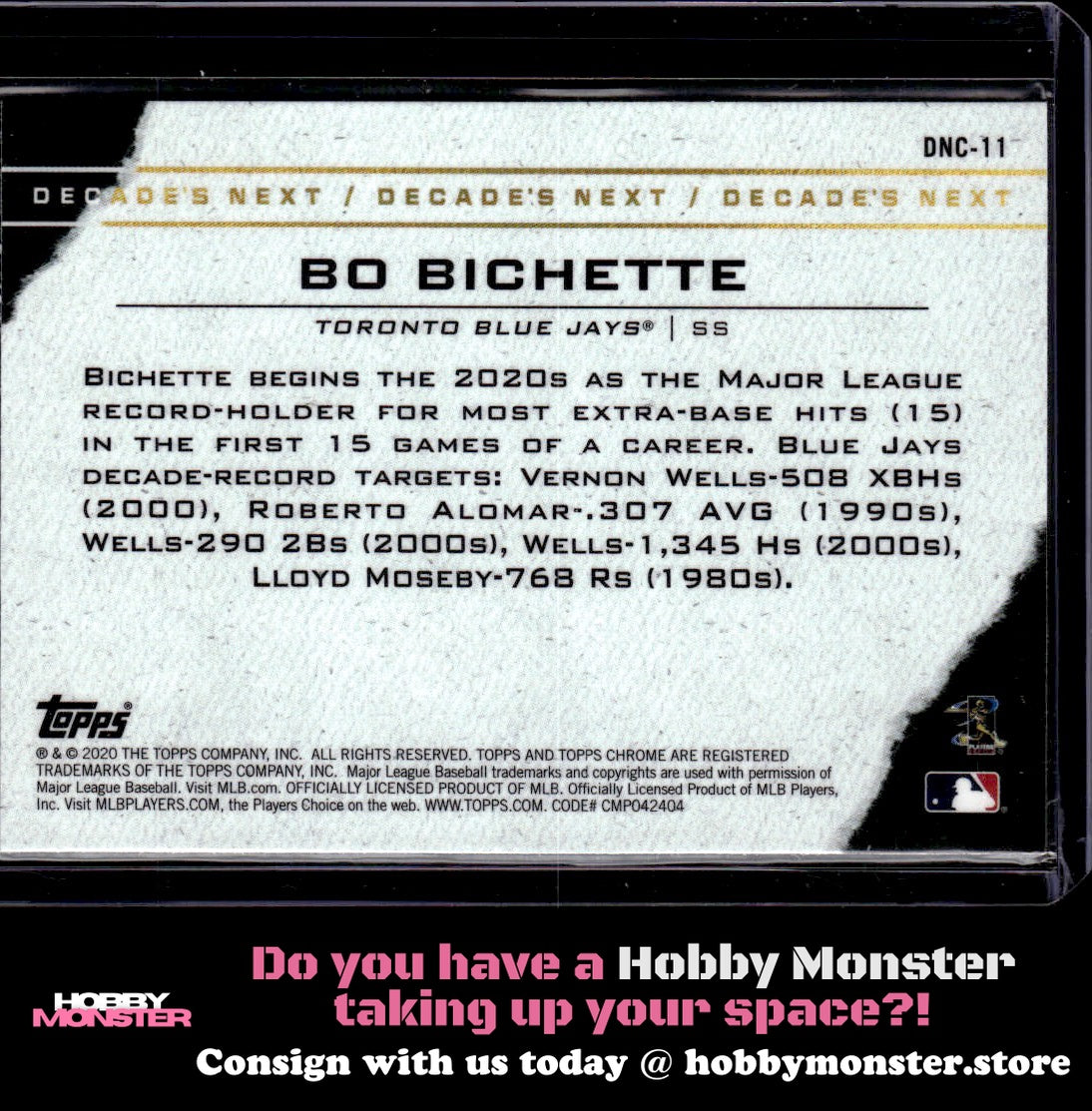 2020 Topps Chrome Update Bo Bichette Decade's Next Toronto Blue Jays