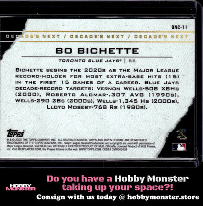 2020 Topps Chrome Update Bo Bichette Decade's Next Toronto Blue Jays