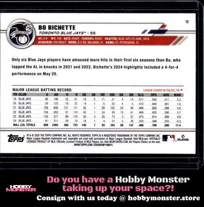 2025 Topps All-Star Game Bo Bichette Rainbow Foil Toronto Blue Jays