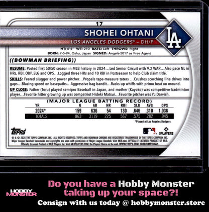 2025 Bowman Shohei Ohtani Chrome Mojo Refractor Los Angeles Dodgers