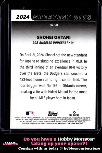 2025 Topps Shohei Ohtani 2024 Greatest Hits Los Angeles Dodgers