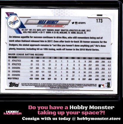 2021 Topps Chrome Max Muncy Negative Refractor Los Angeles Dodgers