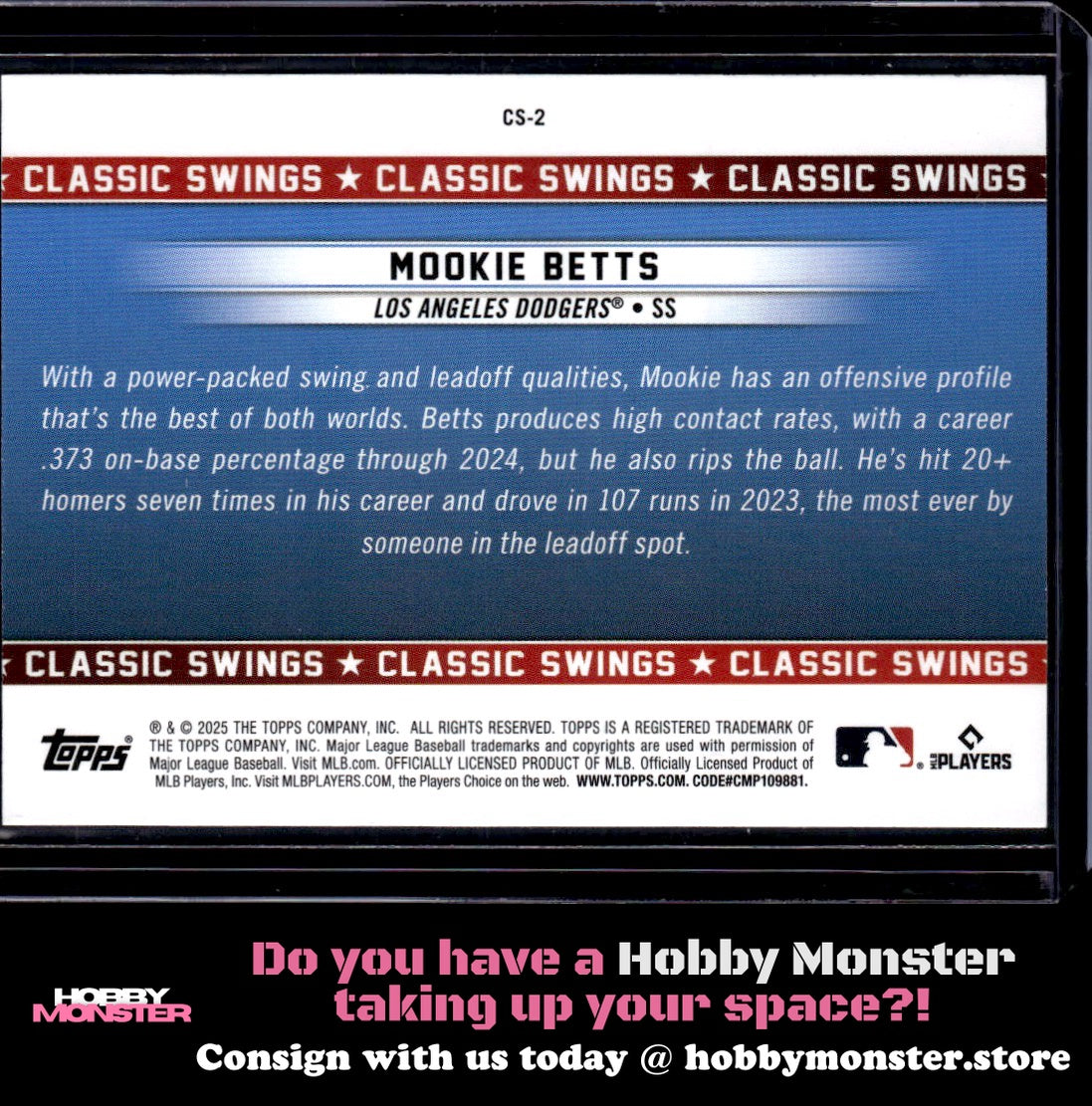 2025 Topps All-Star Game Mookie Betts Classic Swings Los Angeles Dodgers