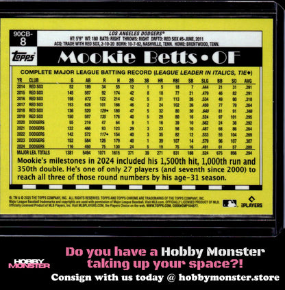 2025 Topps Chrome Mookie Betts 1990 Refractor Los Angeles Dodgers