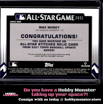 2021 Topps Update Max Muncy All-Star Stitches Los Angeles Dodgers