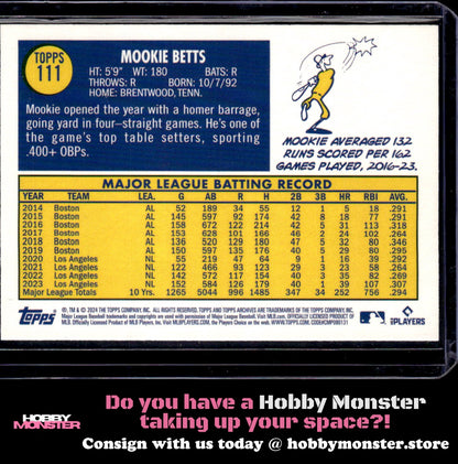 2024 Topps Archives Mookie Betts Archives Foilboard Los Angeles Dodgers