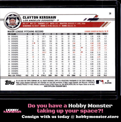 2025 Topps All-Star Game Clayton Kershaw Los Angeles Dodgers