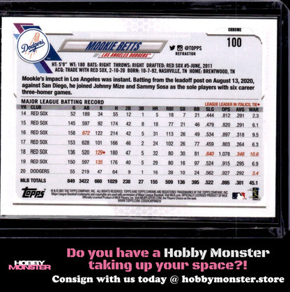2021 Topps Chrome Mookie Betts Refractor Los Angeles Dodgers