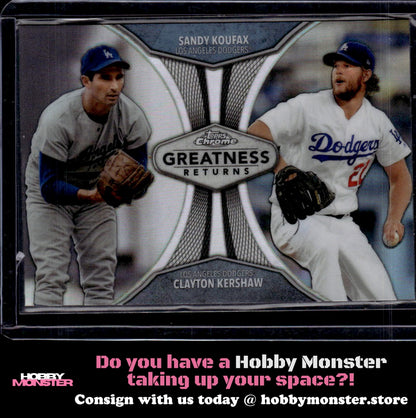2019 Topps Sandy Koufax / Clayton Kershaw Greatness Returns Los Angeles Dodgers