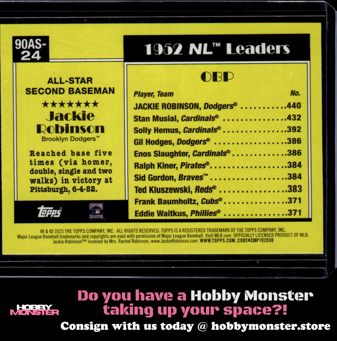 2025 Topps Jackie Robinson 1990 All-Stars Brooklyn Dodgers
