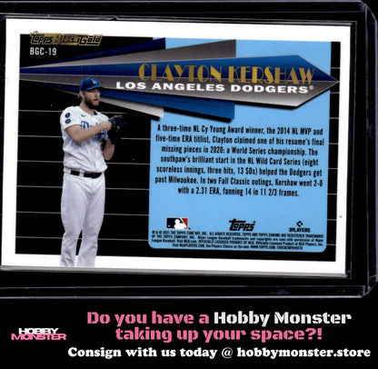 2021 Topps Chrome Update Clayton Kershaw Topps Black Gold Los Angeles Dodgers