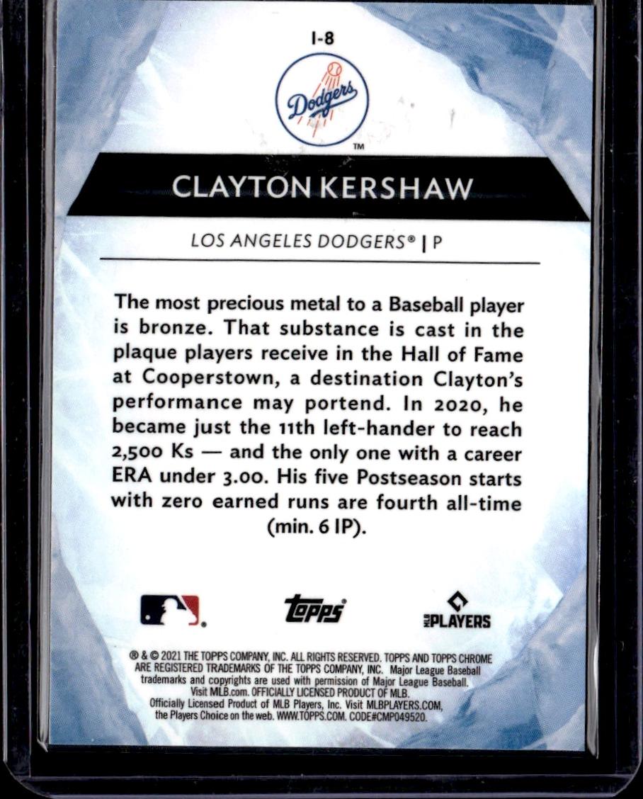 2021 Topps Chrome Ben Baller Edition Clayton Kershaw Icy Los Angeles Dodgers