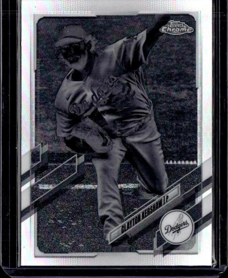 2021 Topps Chrome Clayton Kershaw Negative Refractor Los Angeles Dodgers
