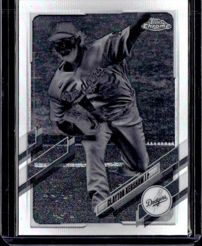 2021 Topps Chrome Clayton Kershaw Negative Refractor Los Angeles Dodgers
