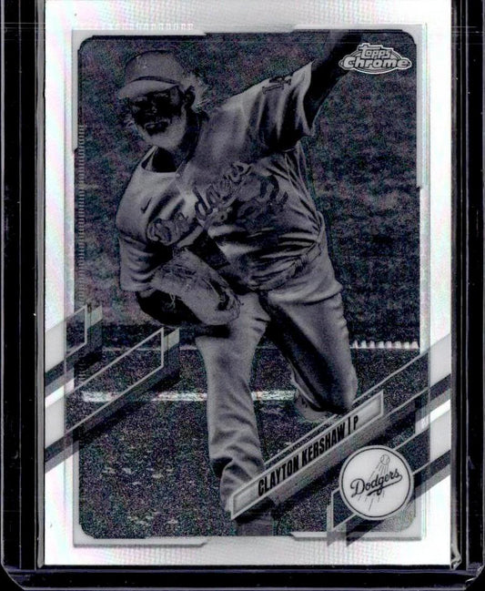 2021 Topps Chrome Clayton Kershaw Negative Refractor Los Angeles Dodgers
