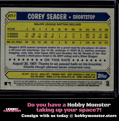 2017 Topps Chrome Corey Seager 1987 Los Angeles Dodgers