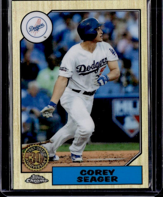 2017 Topps Chrome Corey Seager 1987 Los Angeles Dodgers