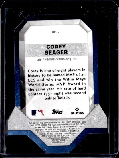 2021 Topps Chrome Ben Baller Corey Seager Diamond Die Cut Los Angeles Dodgers