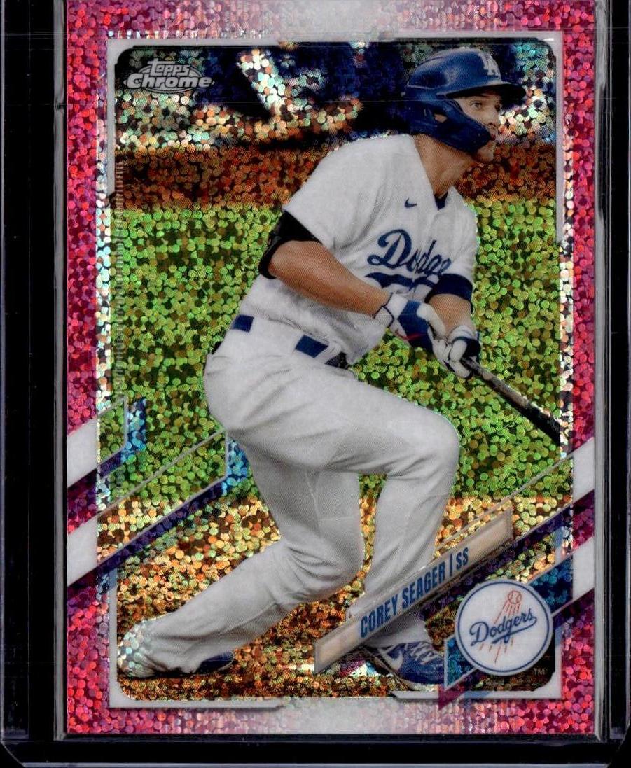 2021 Topps Chrome Corey Seager Magenta Speckle #/350 Los Angeles Dodgers
