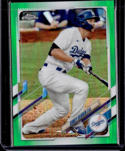 2021 Topps Chrome Corey Seager Green Refractor #/99 Los Angeles Dodgers