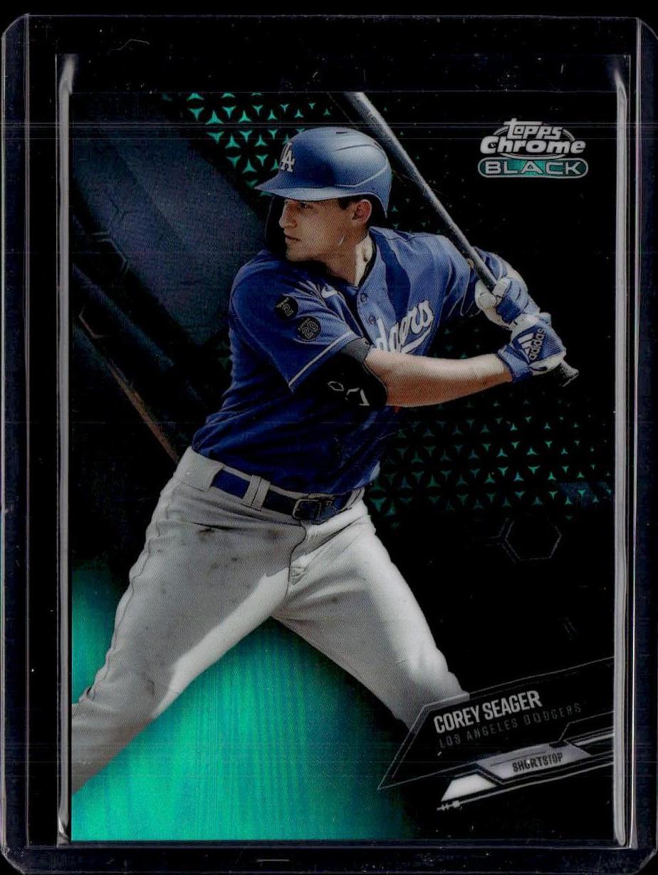 2021 Topps Chrome Black Corey Seager Green Refractor #/99 Los Angeles Dodgers