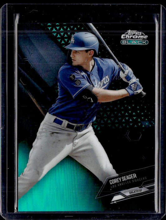 2021 Topps Chrome Black Corey Seager Green Refractor #/99 Los Angeles Dodgers