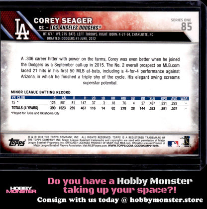 2016 Topps Corey Seager Rookie Los Angeles Dodgers