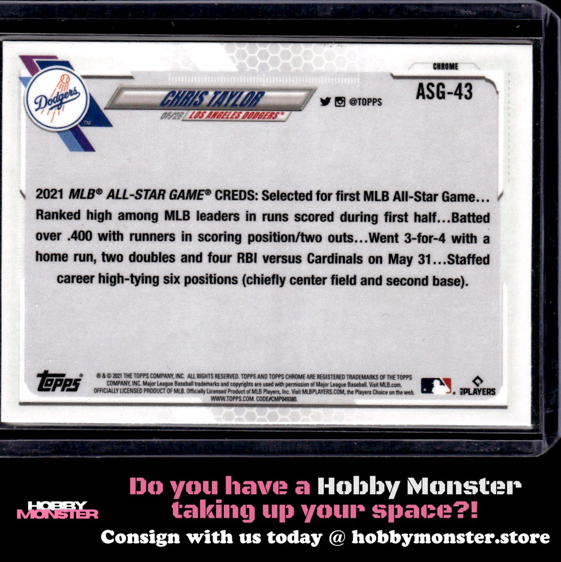 2021 Topps Update Chris Taylor 2021 MLB All-Stars Blue Los Angeles Dodgers