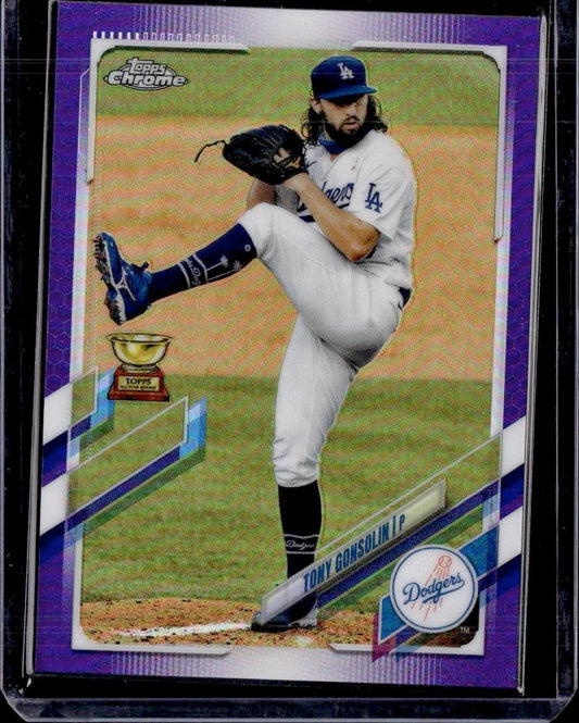 2021 Topps Chrome Tony Gonsolin Purple Refractor #/299 Los Angeles Dodgers