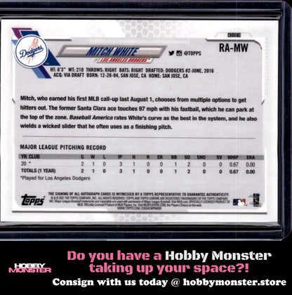 2021 Topps Chrome Mitch White Auto Los Angeles Dodgers