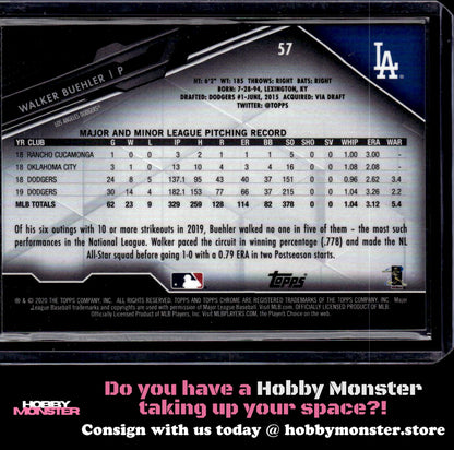 2020 Topps Chrome Black Walker Buehler Los Angeles Dodgers