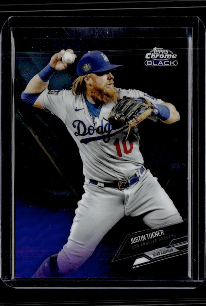 2021 Topps Chrome Black Justin Turner Purple Refractor #/150 Los Angeles Dodgers