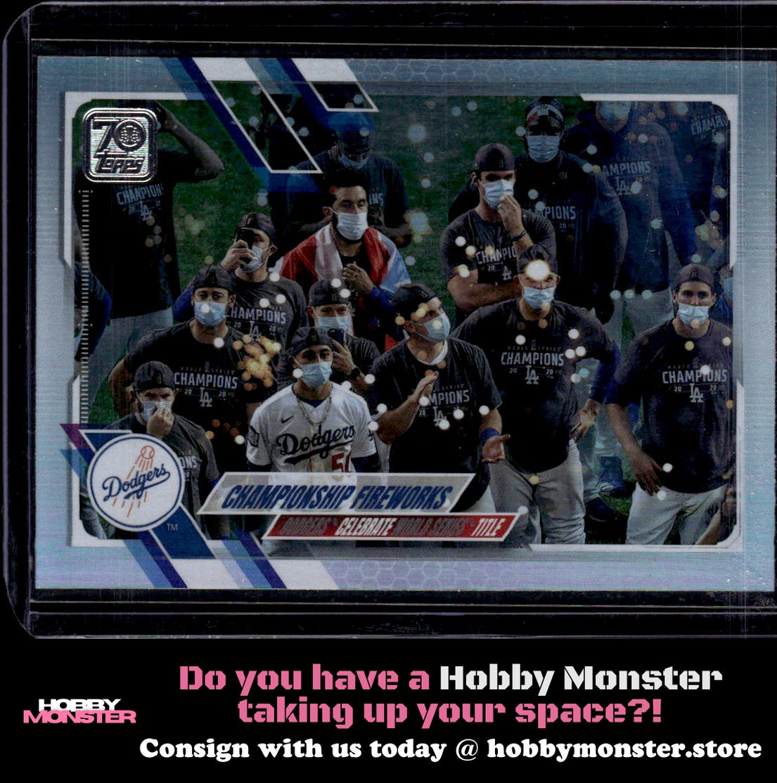 2021 Topps Championship Fireworks Rainbow Foil Los Angeles Dodgers