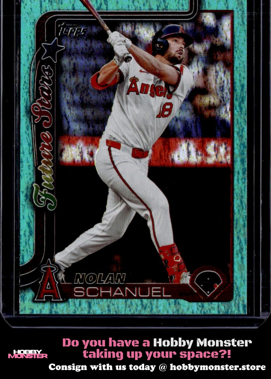 2025 Topps Nolan Schanuel Future Stars Aqua Holo Foil Los Angeles Angels