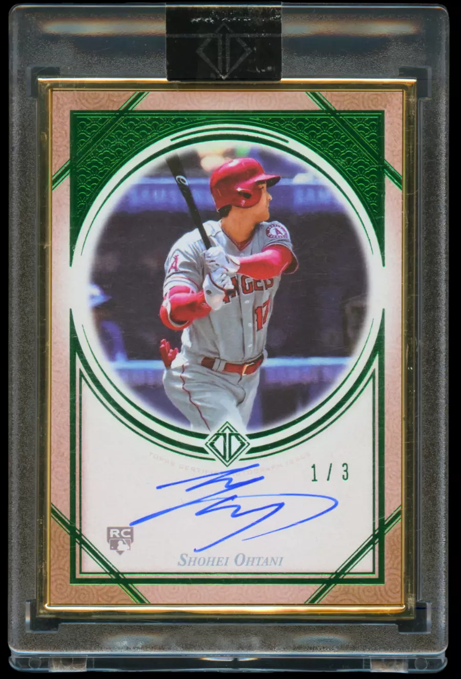 2018 Topps Transcendent Japan Shohei Ohtani Gold Frame Rookie RC Auto /3 Emerald|1780