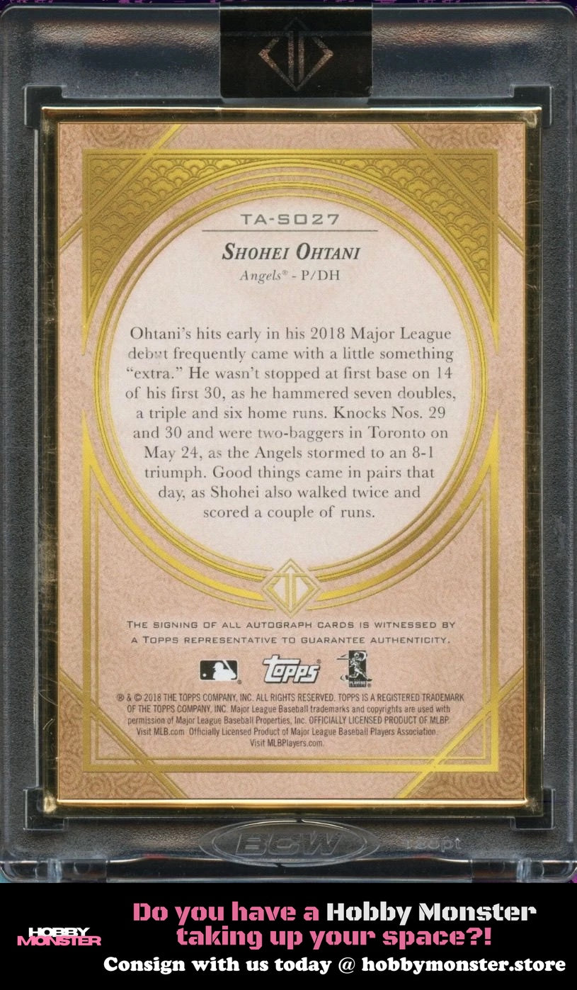 2018 Topps Transcendent Collection Shohei Ohtani Emerald Auto #/3 Los Angeles