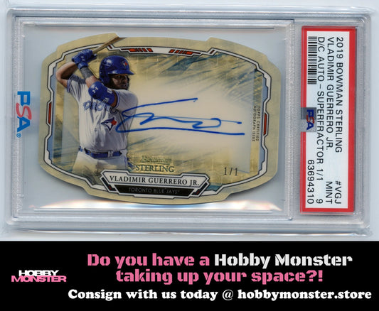 2019 Bowman Sterling Vladimir Guerrero Jr. Die Cut Auto 1/1 Jays PSA 9 00H