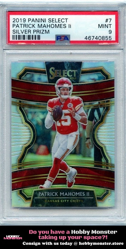 2019 Panini Select Patrick Mahomes II Silver Prizm Chiefs PSA 9 00H
