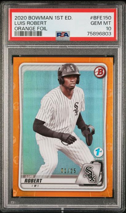 2020 Bowman 1st Edition Luis Robert Orange #/25 White Sox PSA 10 00H