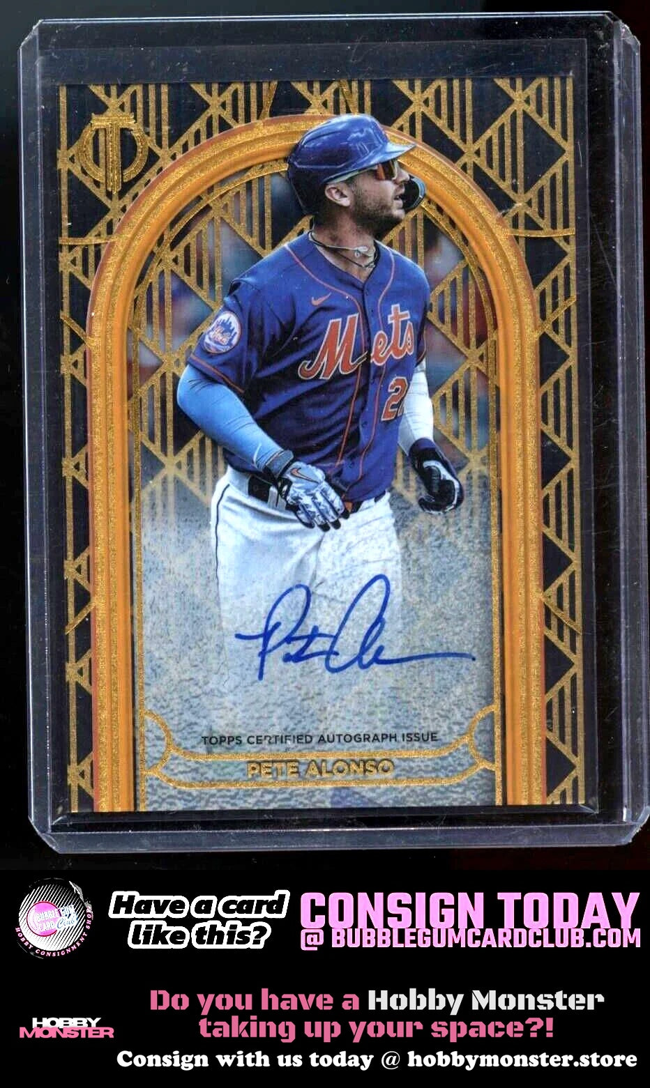 2021 Topps Tribute Pete Alonso Iconic Perspectives Orange Auto #/25 Mets 00H