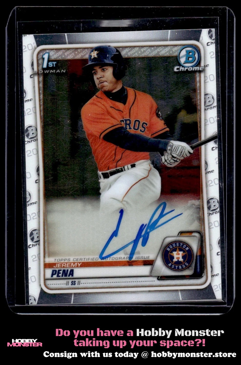 2020 Bowman Jeremy Pena Chrome Prospect Autographs Auto Astros 00H