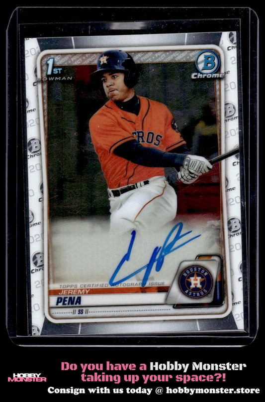 2020 Bowman Jeremy Pena Chrome Prospect Autographs Auto Astros 00H