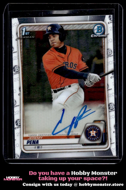 2020 Bowman Jeremy Pena Chrome Prospect Autographs Auto Astros 00H